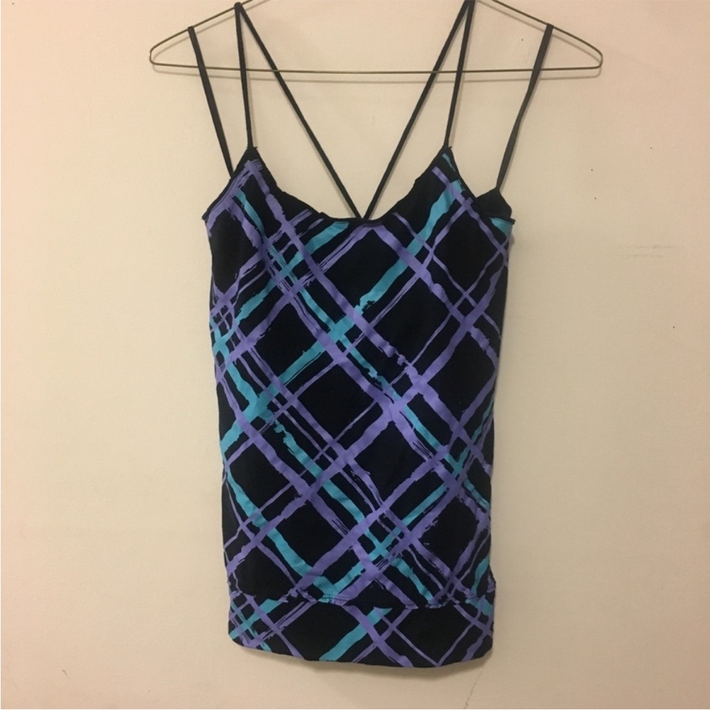 Stylish Women's Strappy Top - Purple and Blue